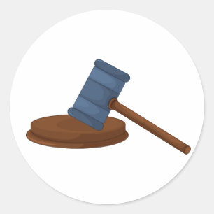 Pegatina Redonda Jueces Gavel Pegatinas