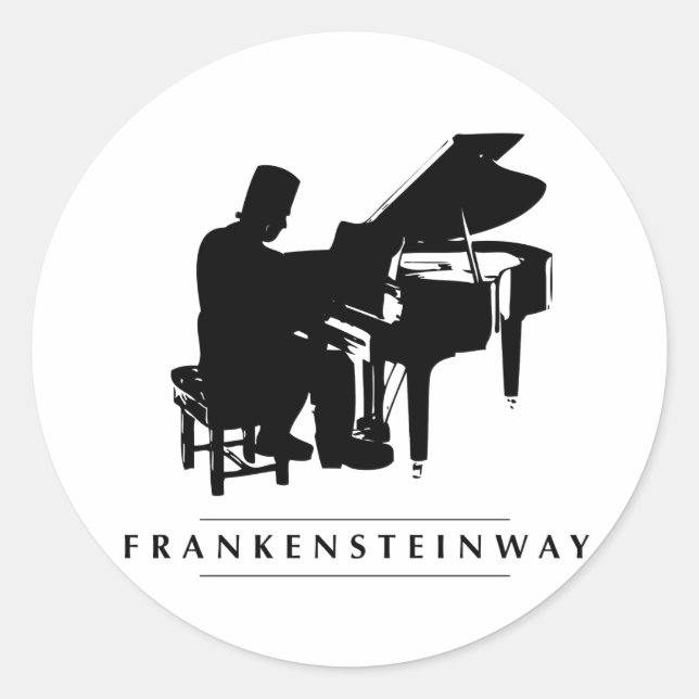 Pegatina Redonda ¡Juega a la Frankensteinway! (Anverso)