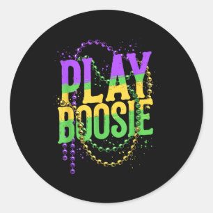 Pegatina Redonda Juega cuentas boosie carnaval mardi gras louisiana