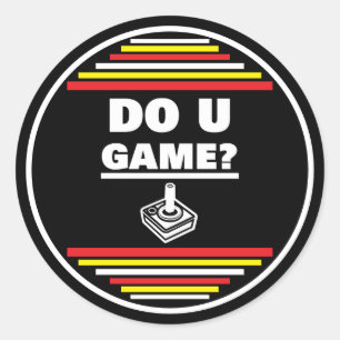 Pegatina Redonda ¿Juegas videojuegos?