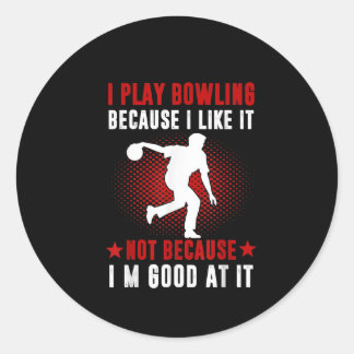 Pegatina Redonda Juego A Bowling Porque Me Gusta