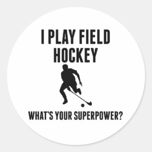 Pegatina Redonda Juego al hockey sobre hierba, ¿cuál es tu superpot