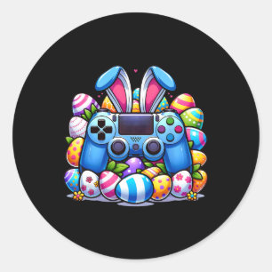 Pegatina Redonda Juego Bunny Eggs Costume Día de Pascua Niños Gamin
