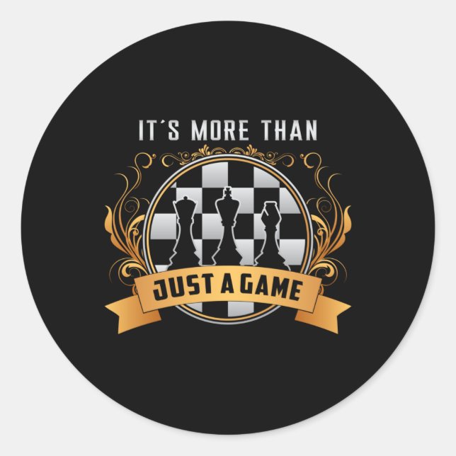 Pegatina Redonda Juego de ajedrez tablero de ajedrez tablero de aje (Anverso)