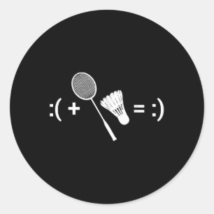 Pegatina Redonda Juego de bádminton volante deporte bádminton 