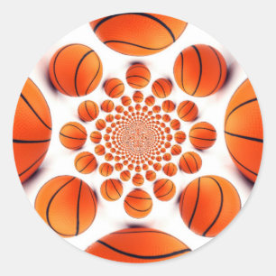 Pegatina Redonda Juego de Baloncesto de Campeones: Visión de la Can