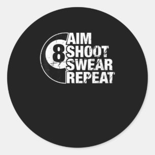 Pegatina Redonda juego de billar de billar de bolas de tiro de apun