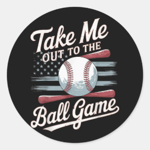Pegatina Redonda Juego de bolas con bandera de Estados Unidos