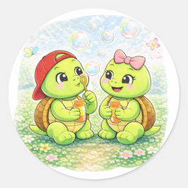 Pegatina Redonda Juego de Burbujas