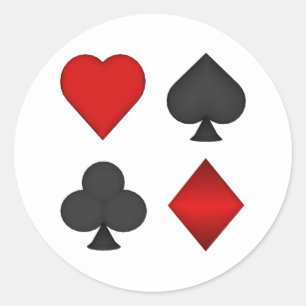 Pegatina Redonda Juego de cartas:
