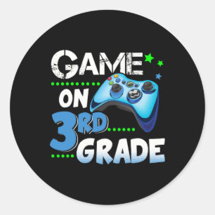 Pegatina Redonda Juego de diversión de tercer grado