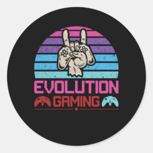 Pegatina Redonda Juego de evolución   Videojuego