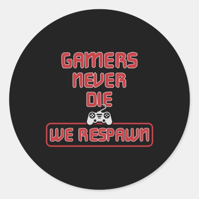 Pegatina Redonda Juego de juegos Gamer consola de videojuegos Idea  (Anverso)