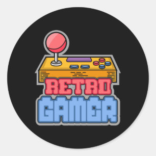 Pegatina Redonda Juego de juegos Retro Gamer consola de videojuegos