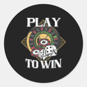 Pegatina Redonda Juego de póquer para ganar