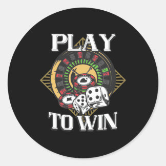 Pegatina Redonda Juego de póquer para ganar
