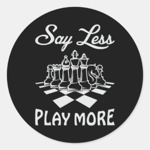 Pegatina Redonda Juego de tablero de ajedrez del jugador de ajedrez