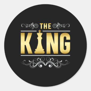 Pegatina Redonda Juego de tablero King Checkmate de ajedrez