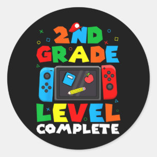 Pegatina Redonda Juego de video completo de nivel de grado el últim