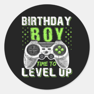 Pegatina Redonda Juego de video de Birthday Boy - Clic Fit1