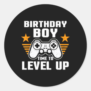 Pegatina Redonda Juego De Video De Computadora Birday Boy Gamer Sup