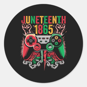 Pegatina Redonda Juego de Video Juneteenth 1865 Celebra Juneteenth