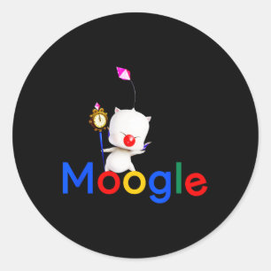 Pegatina Redonda Juego de video Kawaii Moogle Kupo Gamer