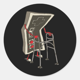 Pegatina Redonda Juego de vídeo retro de gamer1