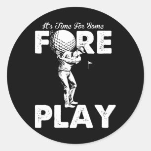 Pegatina Redonda Juego previo Insinuación Divertido Golf Humor para