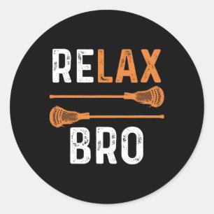 Pegatina Redonda Juego Relax Bro Lacrosse Sports Team