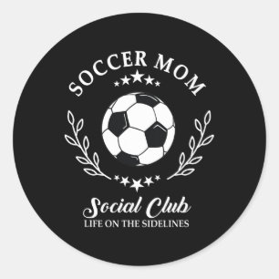 Pegatina Redonda Juego Sideline Social Club Soccer Mom Game Day Out