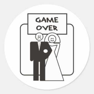 Pegatina Redonda Juego sobre el matrimonio