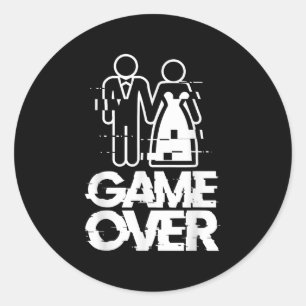 Pegatina Redonda Juego sobre Glitch Bride Groom Funny Boda