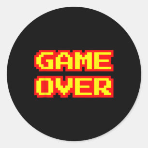 Pegatina Redonda Juego sobre videojuegos de videojuegos retro vinta