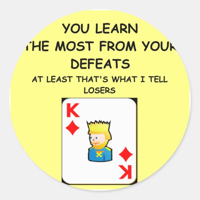 Pegatina Redonda juegos de cartas (Anverso)