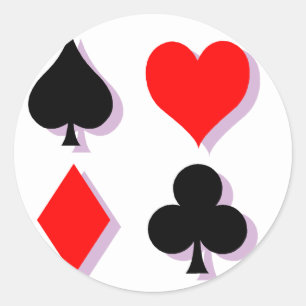 Pegatina Redonda Juegos de la tarjeta