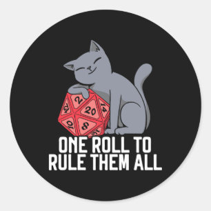 Pegatina Redonda Juegos divertidos de rol de mesa D20 para jugadore
