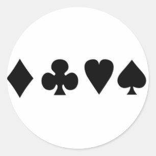 Pegatina Redonda Juegos negros y blancos de la tarjeta