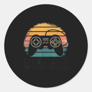 Pegatina Redonda Juegos Retro Nunca Pierdo - O Gano O Aprendo