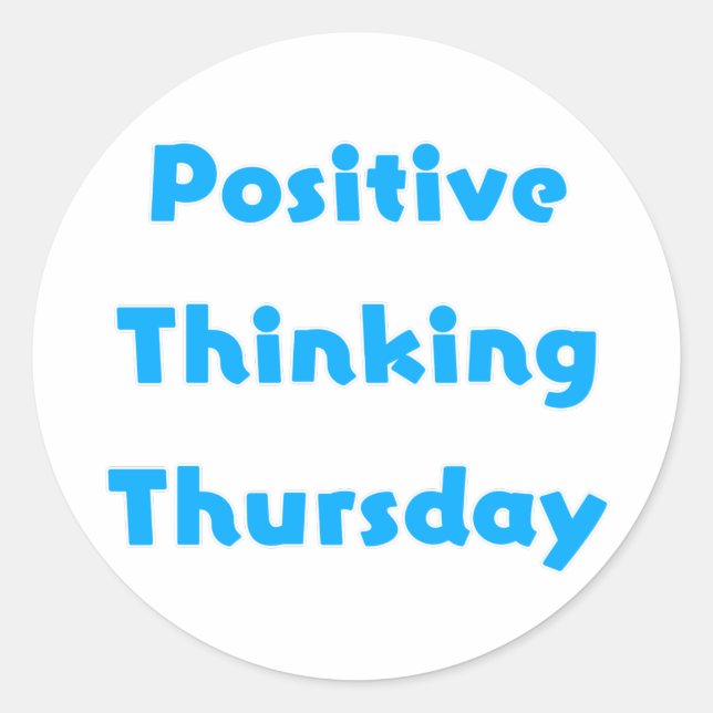 Pegatina Redonda Jueves de Pensamiento Positivo (Anverso)