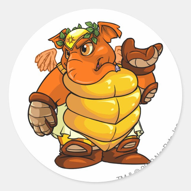 Pegatina Redonda Jugador altador de Elephante (Anverso)