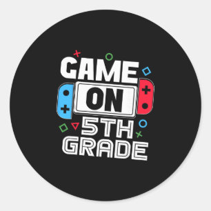Pegatina Redonda Jugador Ck a la escuela divertido juego niños de 5