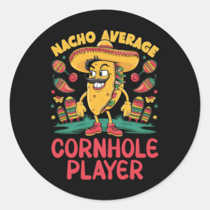 Pegatina Redonda Jugador de agujeros de nacho promedio Cinco De May