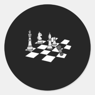 Pegatina Redonda Jugador de ajedrez