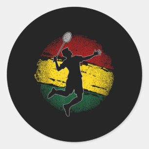 Pegatina Redonda Jugador de bádminton bandera ghanesa Ghana 