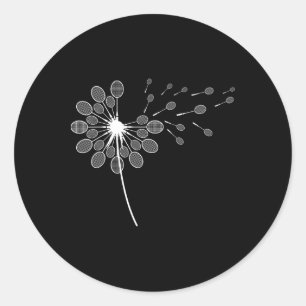 Pegatina Redonda Jugador de Badminton con camiseta Dandelion