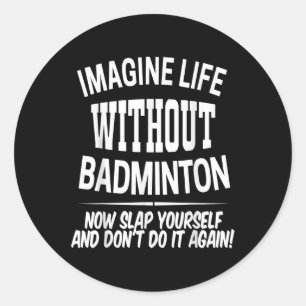 Pegatina Redonda Jugador de bádminton hombres y mujeres niños