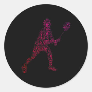 Pegatina Redonda Jugador de bádminton squash bádminton Volante 