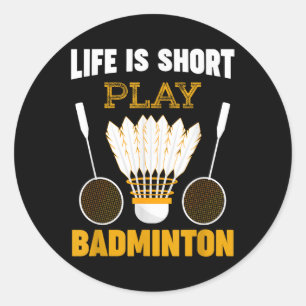 Pegatina Redonda Jugador de bádminton Volante Amante del bádminton