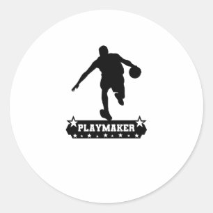 Pegatina Redonda Jugador de Baloncesto
